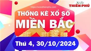 Thống Kê Miền Bắc Thứ Tư Ngày 30/10/2024 - Phân Tích XSMB