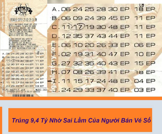 Trúng số 9,4 tỷ nhờ sai lầm 