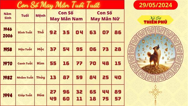 Tử vi tuổi tuất 29/05/2024