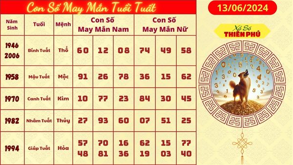 Tử vi tuổi tuất 13/06/2024