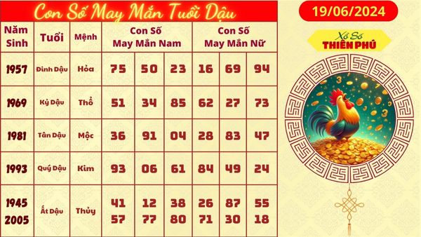 Tử vi tuổi dậu 19/06/2024